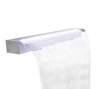 vidaXL Fuente cascada de piscina con LED acero inoxidable 110 cm