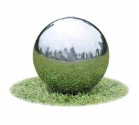 vidaXL Fuente cascada esfera con LEDs de jardín acero inoxidable 40 cm
