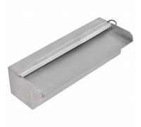 vidaXL Fuente rectangular cascada con bomba de agua, LED y acero inoxidable 30 cm