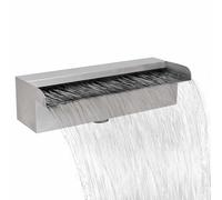 vidaXL Fuente cascada rectangular piscina acero inoxidable 30 cm