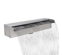 vidaXL Fuente cascada rectangular piscina acero inoxidable 45 cm