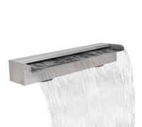 vidaXL Fuente cascada rectangular piscina acero inoxidable 60 cm
