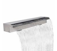 vidaXL Fuente Cascada Rectangular Piscina Acero Inoxidable 90 cm