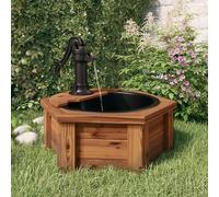 vidaXL Fuente de agua con bomba madera maciza de abeto 57x57x53 cm