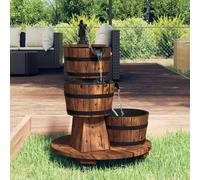 Fuente De Agua Con Bomba Y Ruedas Madera De Abeto 55x55x80 Cm Vidaxl