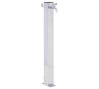 vidaXL Fuente de agua para jardín Columna cuadrada 100 cm acero inoxidable con grifo y soporte