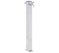 vidaXL Fuente de agua para jardín Acero inoxidable cuadrada 60 cm, columna de agua y grifo