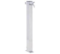vidaXL Fuente de agua para jardín Acero inoxidable cuadrada 60 cm, columna de agua y grifo