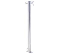 vidaXL Fuente de agua para jardín redonda, acero inoxidable, columna y grifo, 80 cm