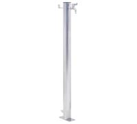 vidaXL Fuente de agua para jardín redonda, acero inoxidable, columna y grifo, 80 cm