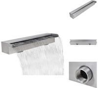 vidaXL Fuente de agua para piscina, diseño cascada, rectangular, acero inoxidable, 60 cm - Fuentes y cascadas
