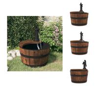vidaXL Fuente de jardín con bomba, 28x28x34,5 cm, madera maciza de abeto - Fuentes y cascadas