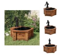 vidaXL Fuente de jardín con bomba, 57x57x53 cm, madera maciza de abeto - Fuentes y cascadas