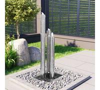 Fuente De Jardín De Acero Inoxidable Plateado 48x34x123 Cm Vidaxl