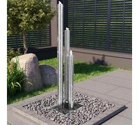 Fuente De Jardín De Acero Inoxidable Plateado 48x34x153 Cm Vidaxl