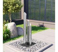 Fuente De Jardín De Acero Inoxidable Plateado 48x34x88 Cm Vidaxl