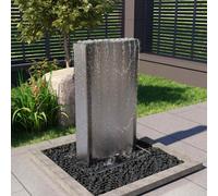Fuente De Jardín De Acero Inoxidable Plateado 60,2x37x122,1 Cm Vidaxl