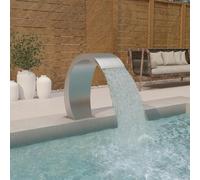 vidaXL Fuente de Piscina con LED de Acero Inoxidable Cascada Jardín Estanque Modelo Con LEDs, sin LED