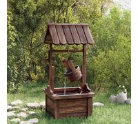 vidaXL Fuente de jardín madera abeto con bomba eléctrica, efecto sonoro y óptico, 57x50x112 cm