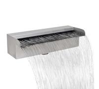 vidaXL Fuente cascada rectangular piscina acero inoxidable 30 cm