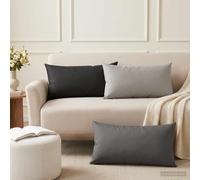 vidaXL Funda de almohada 12 uds. HEERLEN Negro 40 x 80 cm Poliéster