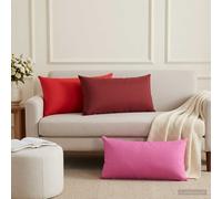 vidaXL Funda de almohada 12 uds. HEERLEN Rojo vino 40 x 80 cm