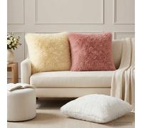 vidaXL Funda de almohada 2 pcs HEERLEN Crema 60 x 60 cm Fleece PV