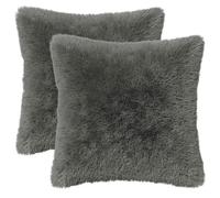 vidaXL Funda de Almohada 2 pcs HEERLEN Gris Claro 40 x 40 cm Fleece PV