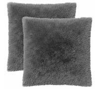 vidaXL Funda de Almohada 2 pcs HEERLEN Gris Claro 55 x 55 cm Fleece PV