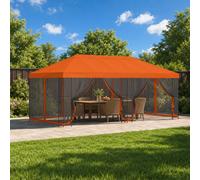 vidaXL Funda de Gazebo con Paredes Laterales 6 x 3 m Naranja Poliéster