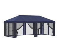 vidaXL Funda de Gazebo con Paredes Laterales Azul 600,5 x 300,5 cm, Carpa de jardín, Sombra Exterior, toldo para terraza, Ideal para Fiestas en el Patio