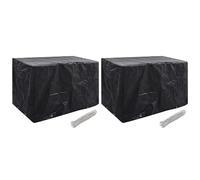 vidaXL Funda de muebles de jardín 2 uds 8 ojales 140x70x90 cm