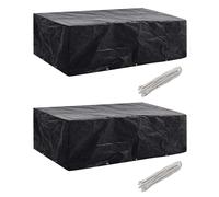vidaXL Funda de muebles de jardín 2 uds set ratán 8 personas 10 ojales