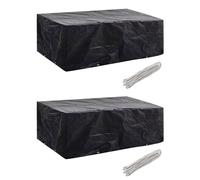 vidaXL Funda de muebles de jardín 2 uds set ratán 8 personas 8 ojales