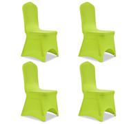 vidaXL Funda de silla elástica 4 unidades verde