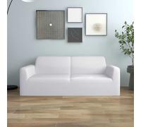 vidaXL Funda elástica para sillón de 2 plazas poliéster jersey blanca