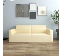 vidaXL Funda elástica para sillón de 2 plazas poliéster jersey crema