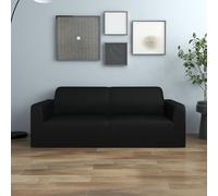 vidaXL Funda elástica para sillón de 2 plazas poliéster jersey negra