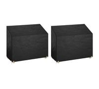 vidaXL Fundas bancos jardín 2 uds 8 ojales polietileno 160x70x70/88 cm