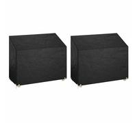 vidaXL Fundas bancos jardín 2 uds 8 ojales polietileno 160x70x70/88 cm