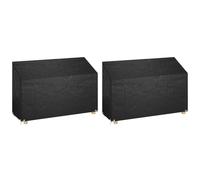 vidaXL Fundas bancos jardín 2 uds 8 ojales polietileno 190x70x70/88 cm