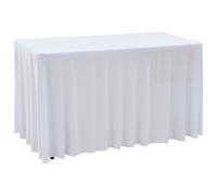 vidaXL Fundas elásticas de mesa 2 uds con falda 120x60,5x74 cm blanco