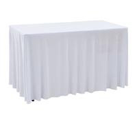 vidaXL Fundas elásticas para mesa 2 uds con falda 183x76x74 cm blanco