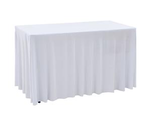 vidaXL Fundas elásticas para mesa 2 uds con falda 183x76x74 cm blanco