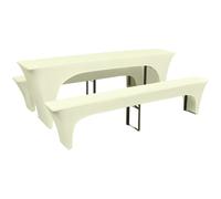 vidaXL Fundas elásticas para mesa y bancos de exterior crema 3 uds