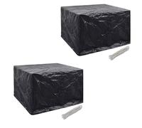 vidaXL Fundas muebles de jardín 2 uds 4 pers 8 ojales ratán 113x113cm