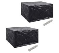vidaXL Fundas muebles de jardín 2 uds 6 pers 8 ojales ratán 172x113cm