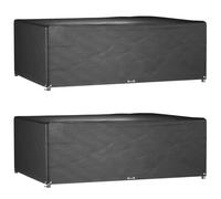 vidaXL Fundas muebles jardín 2 uds 12 ojales rectangular 240x180x80 cm