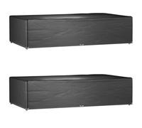 vidaXL Fundas muebles jardín 2 uds 12 ojales rectangular 315x180x75 cm