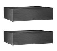 vidaXL Fundas muebles jardín 2 uds 16 ojales rectangular 300x200x75 cm